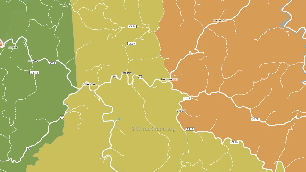 Normantown, WV Map of Vandalism Rates