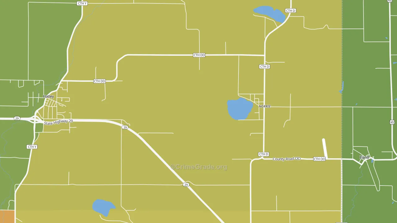 Norrie, WI Map of Vandalism Rates