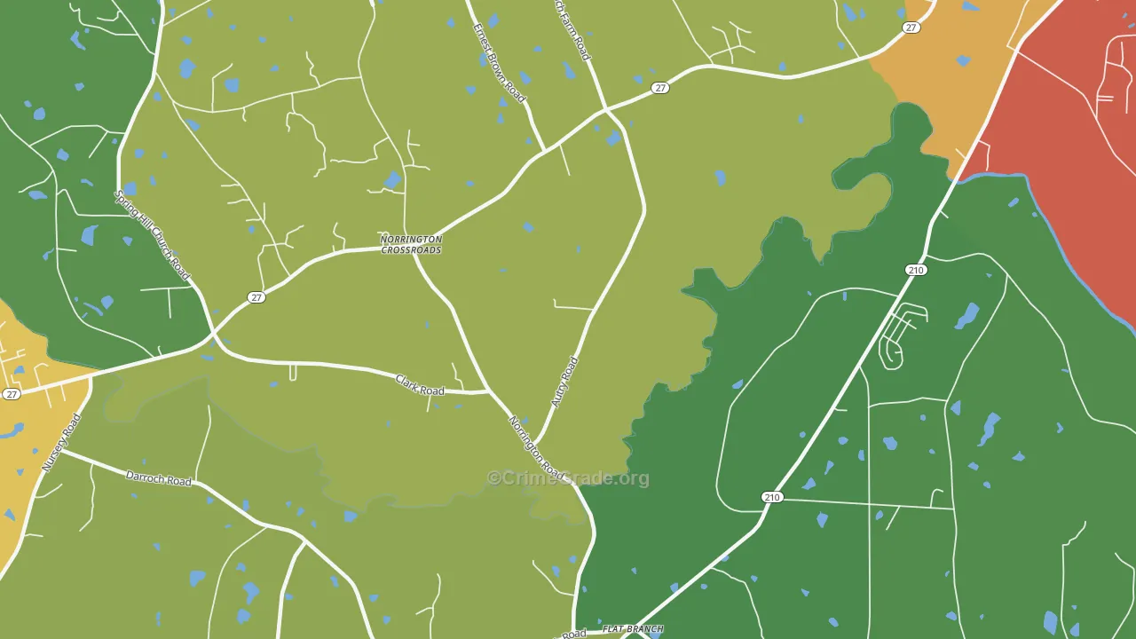 Norrington Crossroads, NC Map of Vandalism Rates