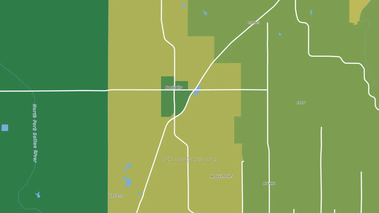 Norris City, IL Map of Vandalism Rates