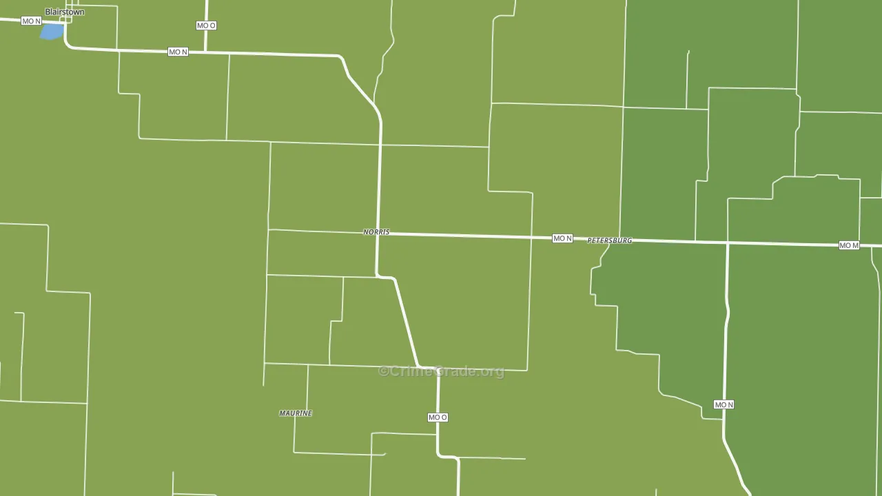 Norris, MO Map of Vandalism Rates