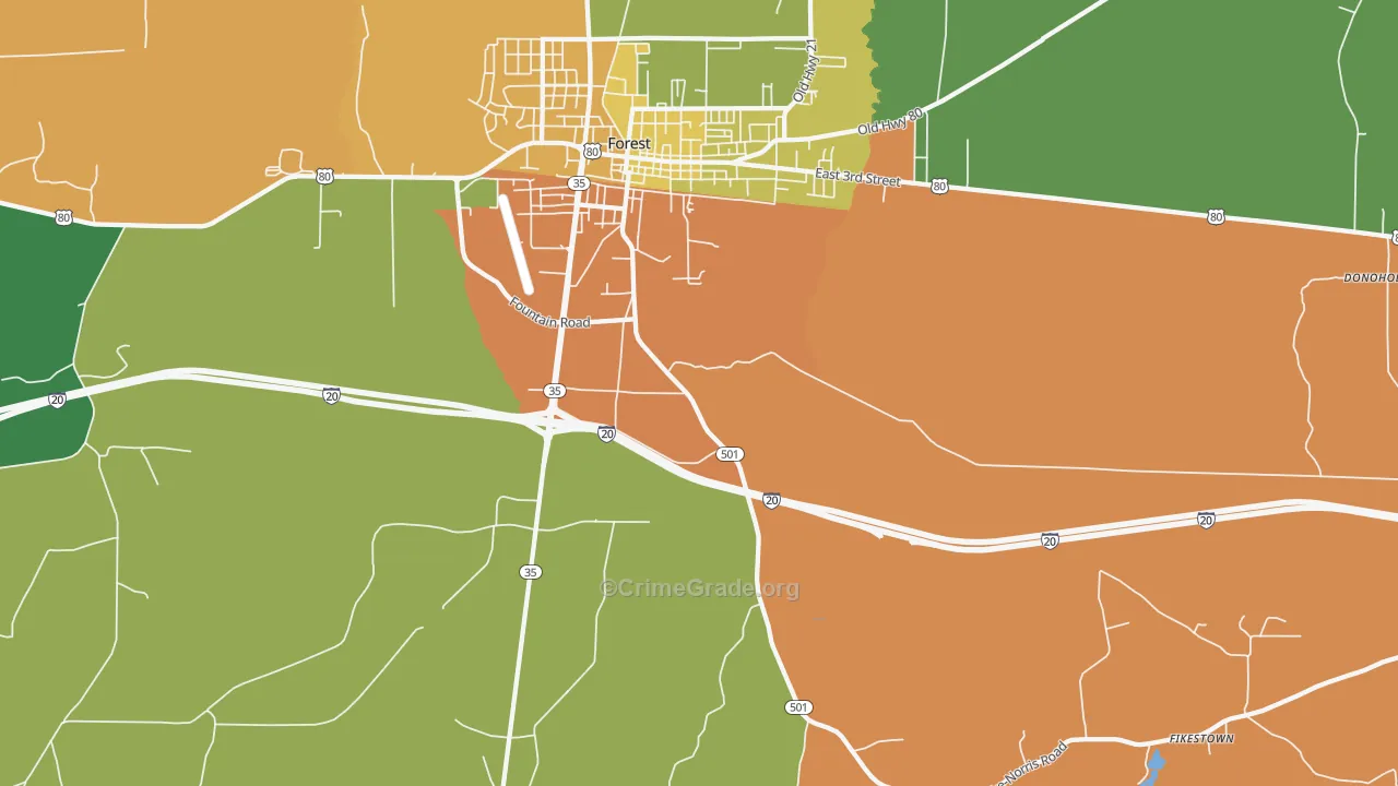 Norris, MS Map of Vandalism Rates