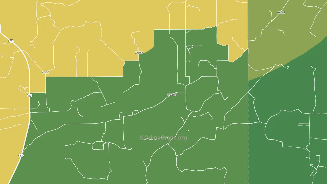 Norris, OK Map of Vandalism Rates