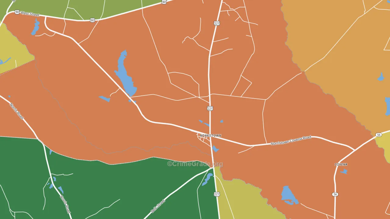 Norristown, GA Map of Vandalism Rates