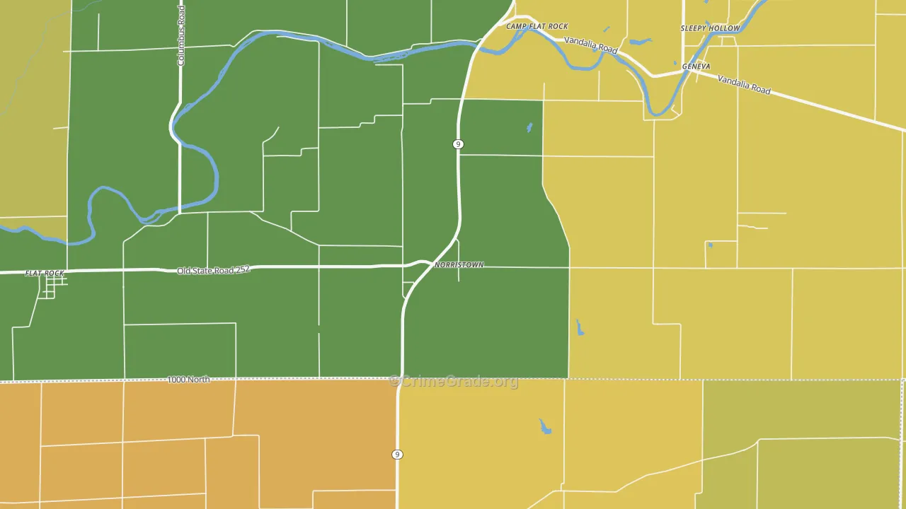 Norristown, IN Map of Vandalism Rates