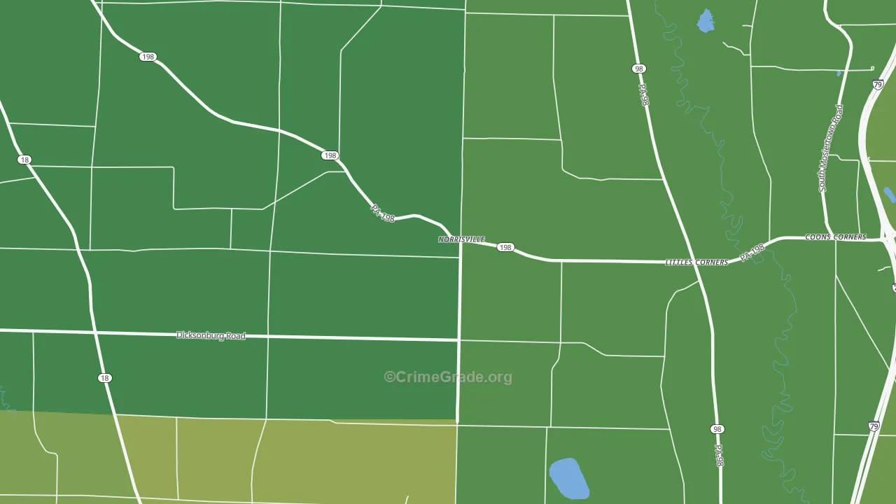 Norrisville, PA Map of Vandalism Rates