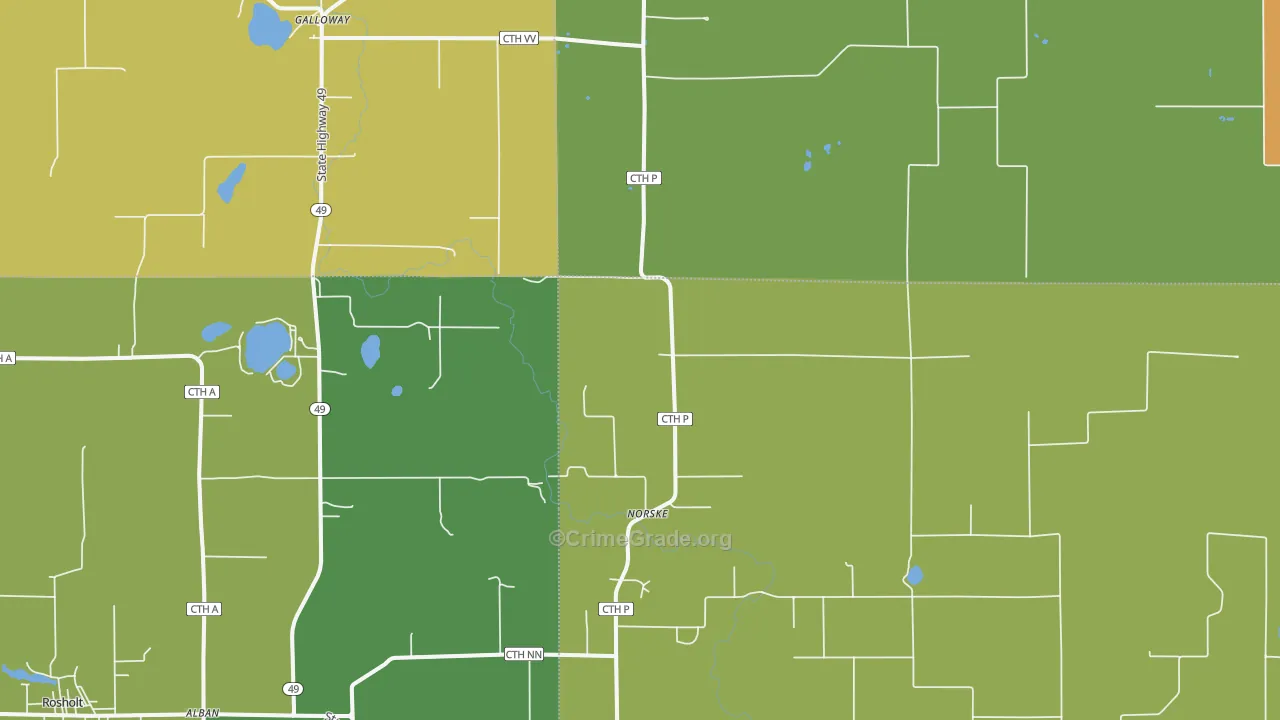 Norske, WI Map of Vandalism Rates