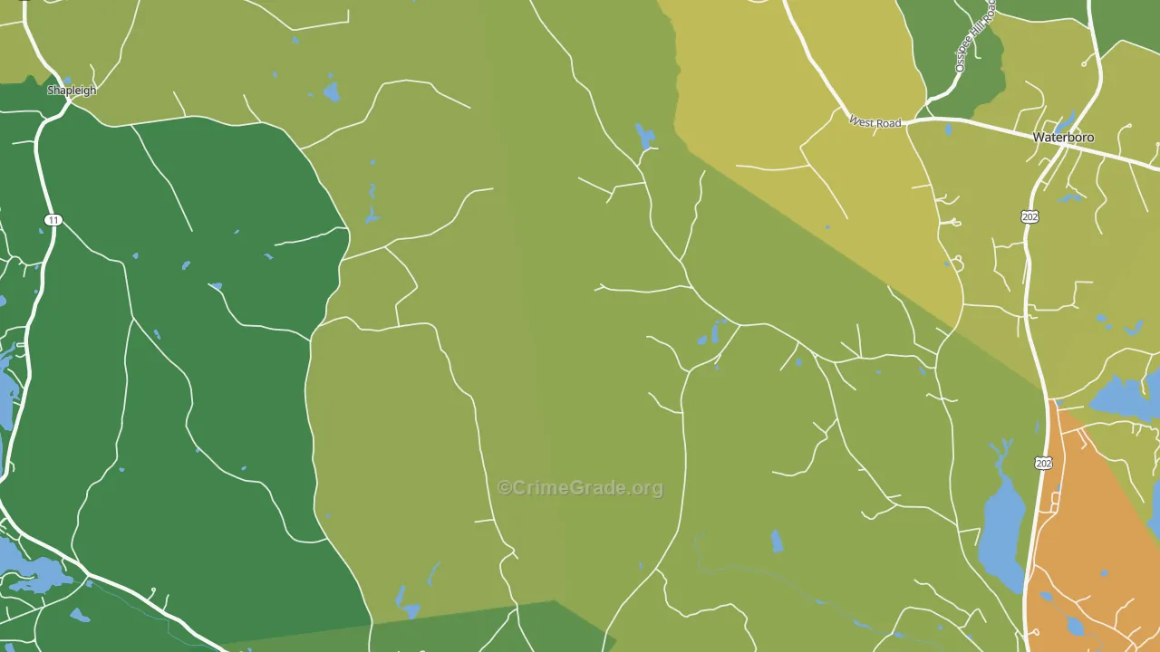 North Alfred, ME Map of Vandalism Rates