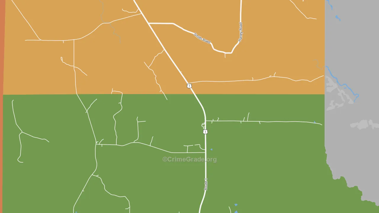 North Amity, ME Map of Vandalism Rates