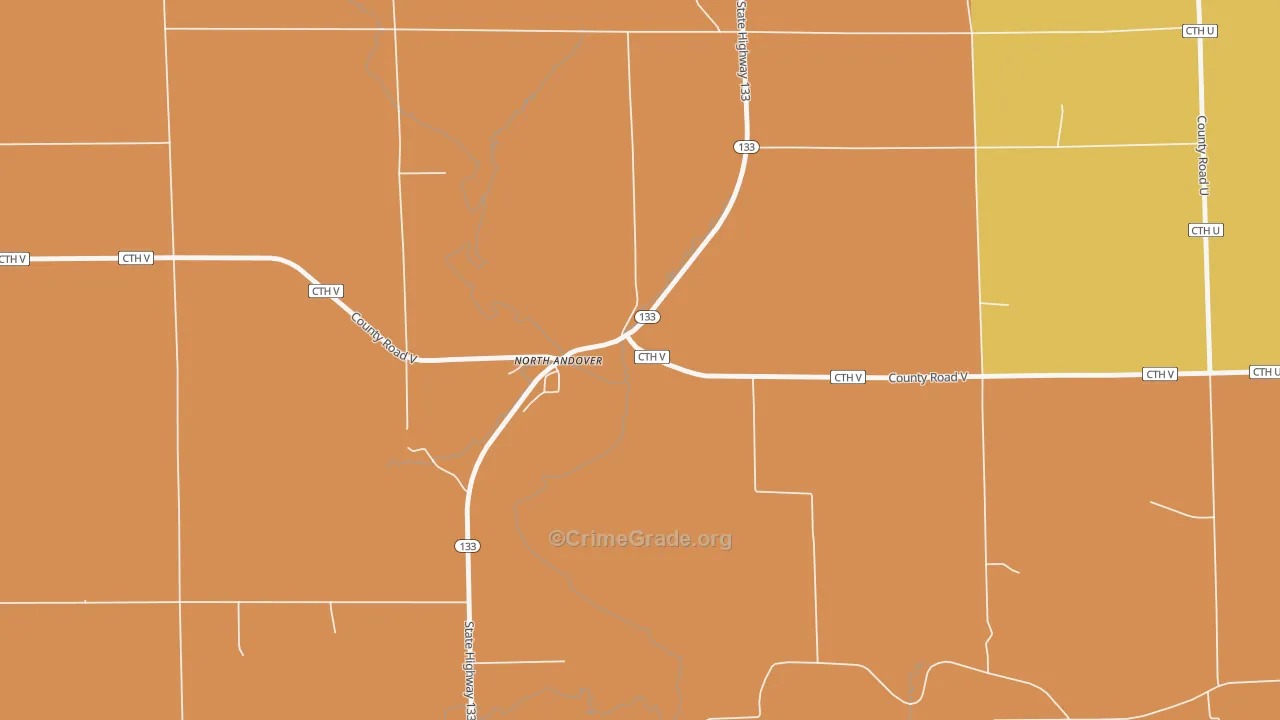 North Andover, WI Map of Vandalism Rates