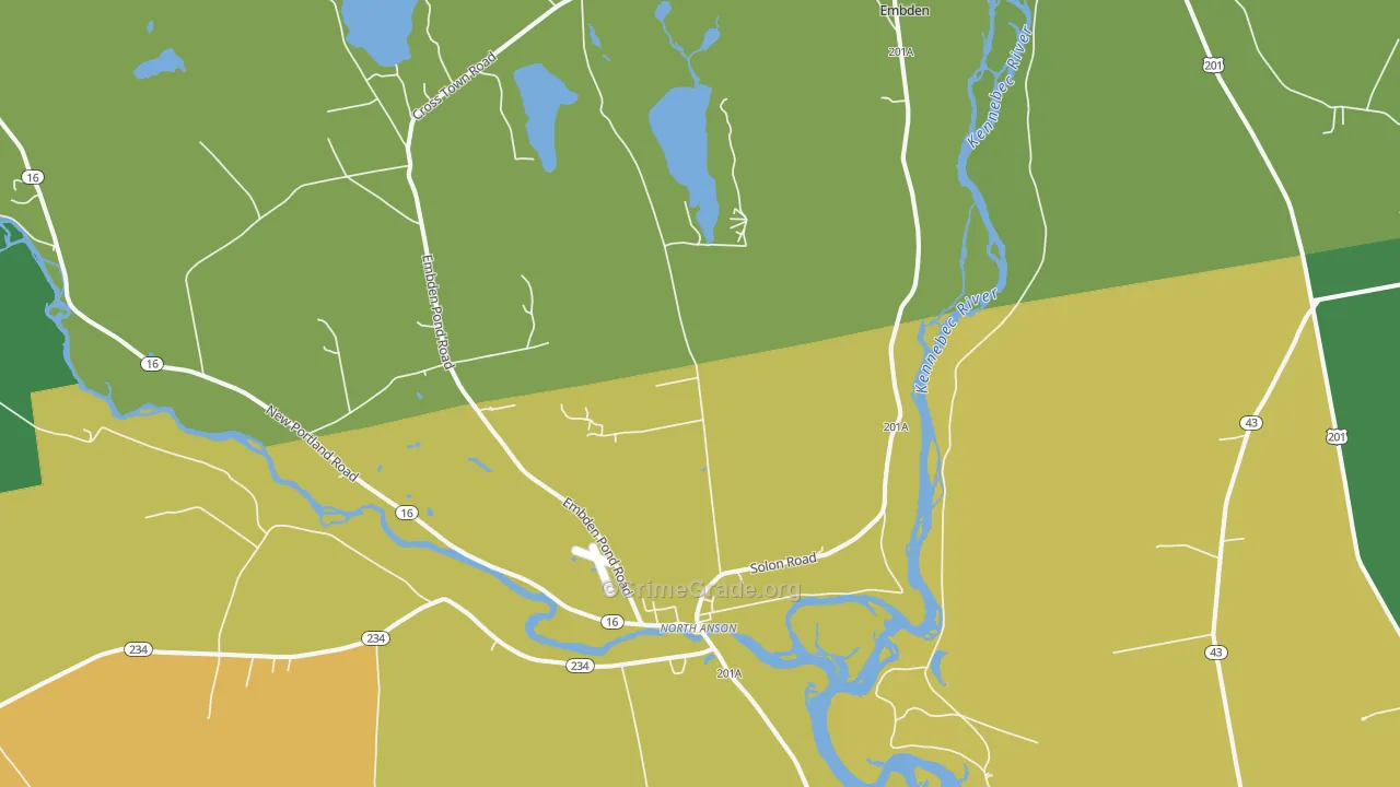 North Anson, ME Map of Vandalism Rates