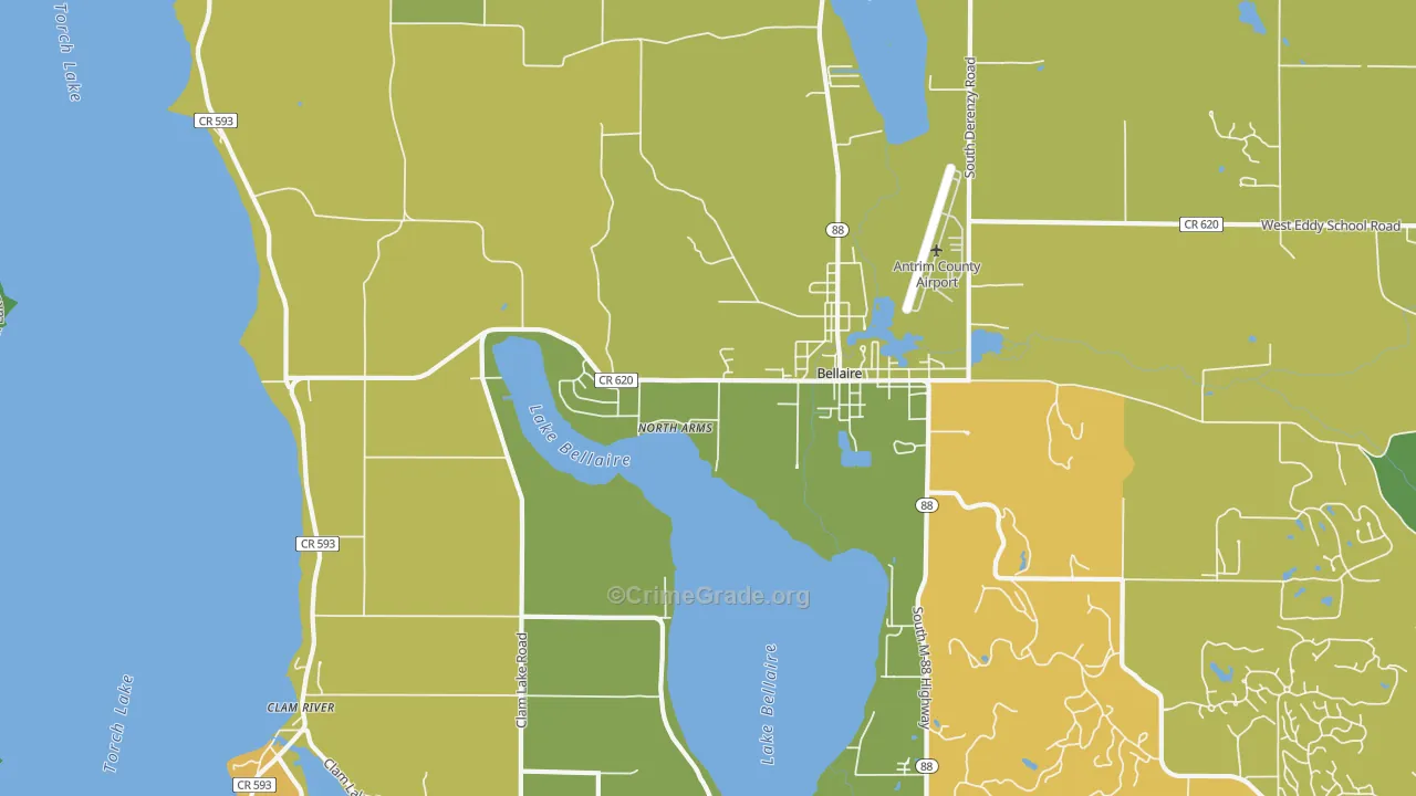 North Arms, MI Map of Vandalism Rates