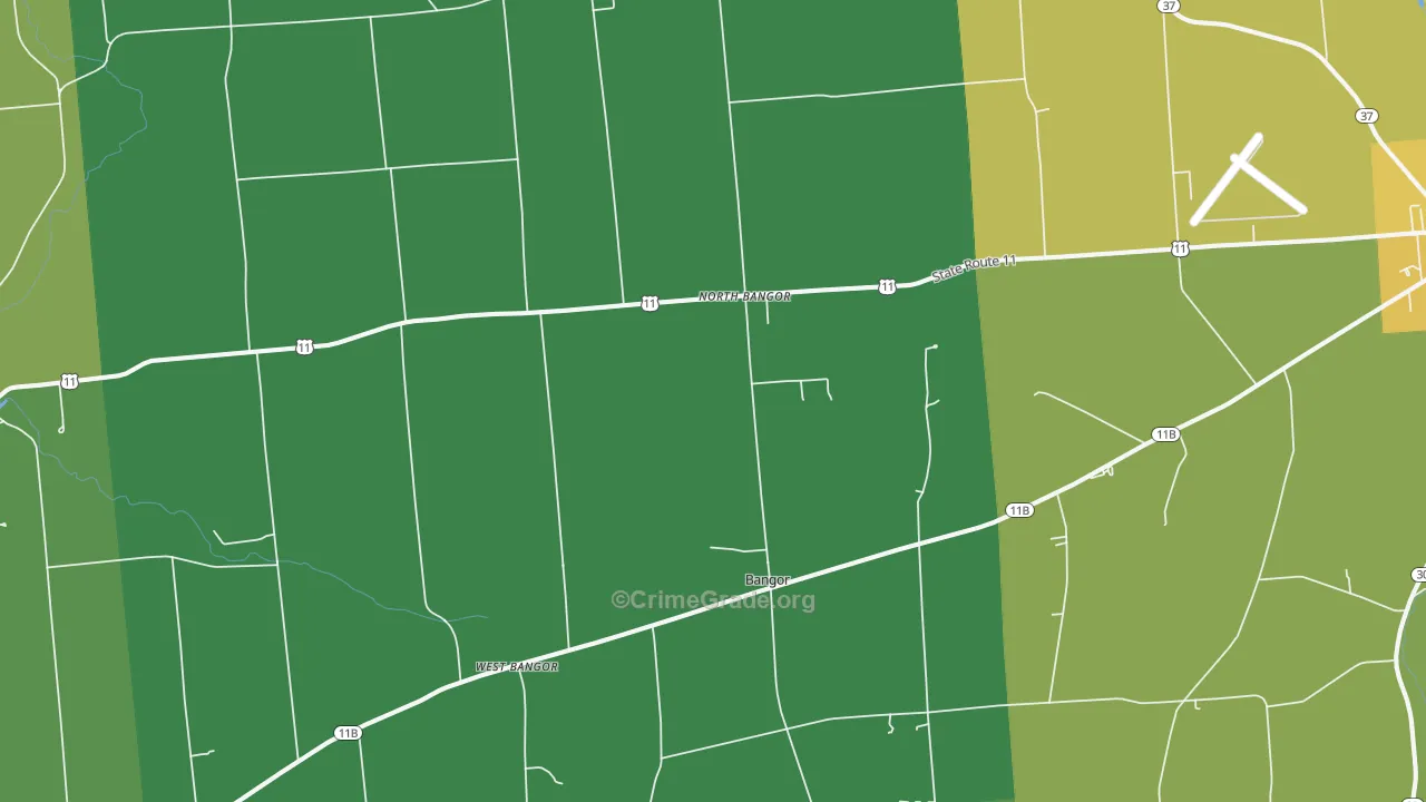 North Bangor, NY Map of Vandalism Rates