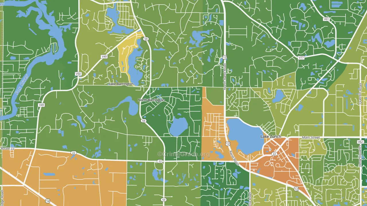 North Barrington, IL Map of Vandalism Rates