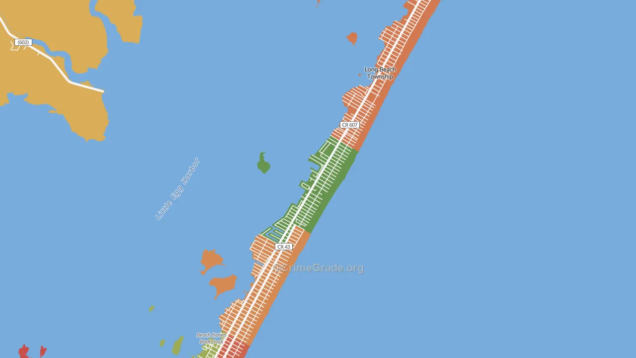 North Beach Haven, NJ Map of Vandalism Rates