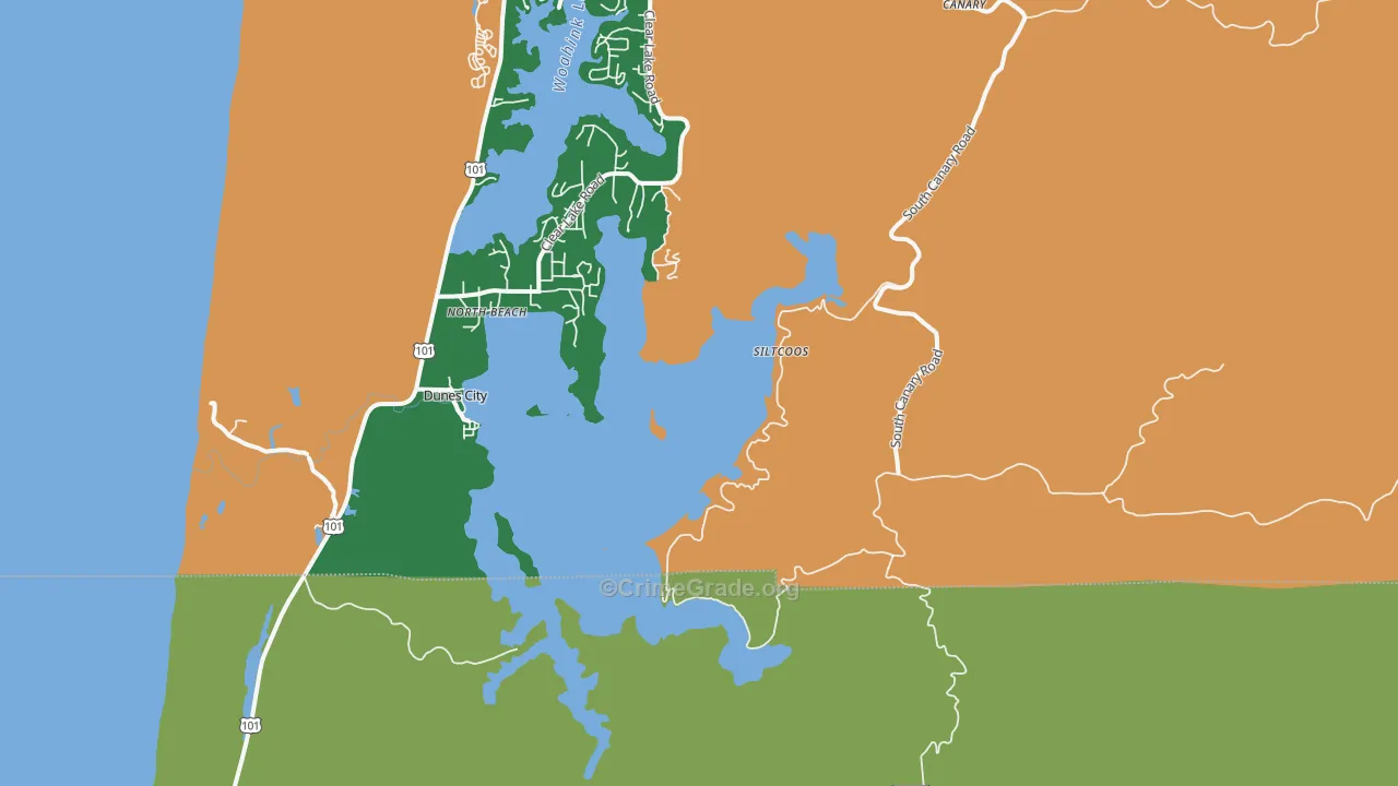 North Beach, OR Map of Vandalism Rates