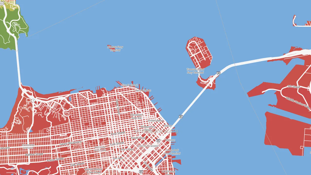 North Beach, San Francisco, CA Map of Vandalism Rates