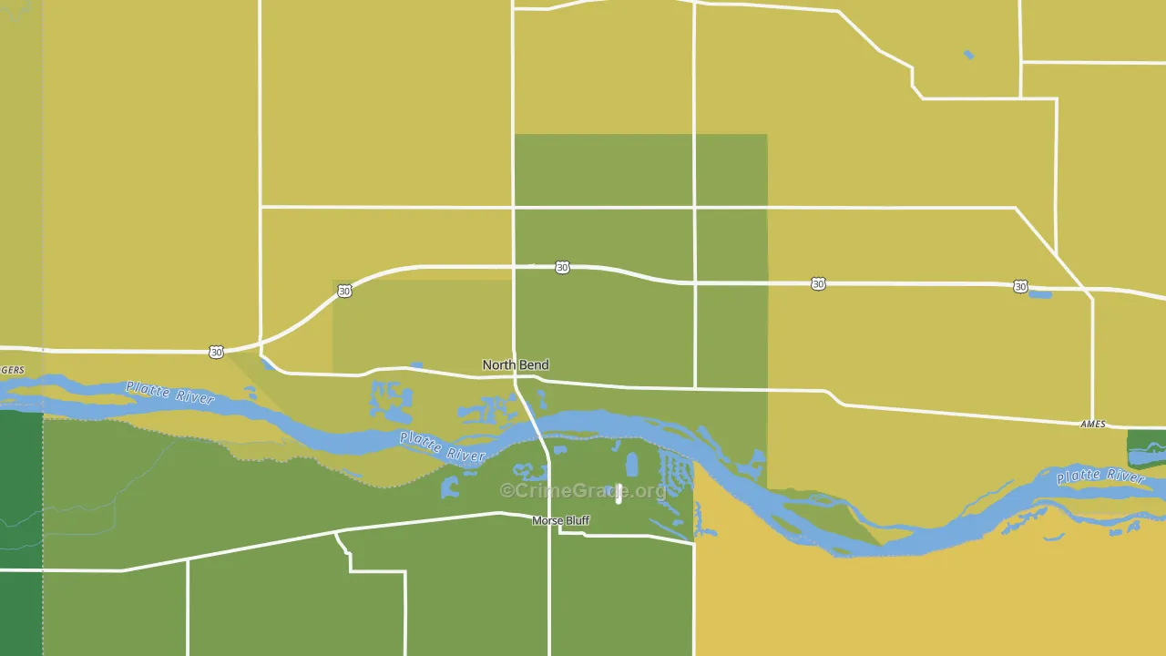North Bend, NE Map of Vandalism Rates