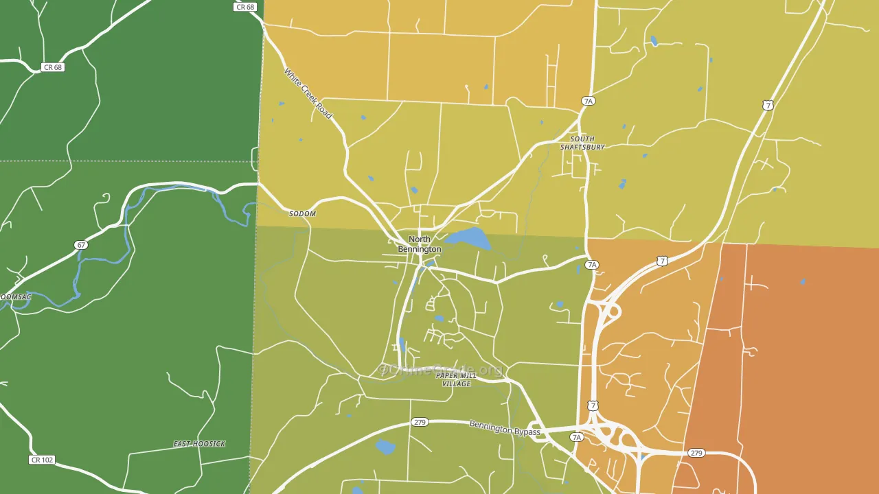 North Bennington, VT Map of Vandalism Rates