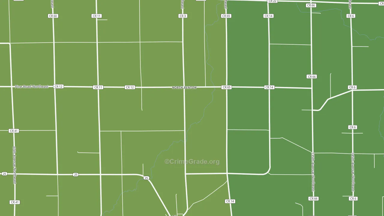 North Benton, MN Map of Vandalism Rates