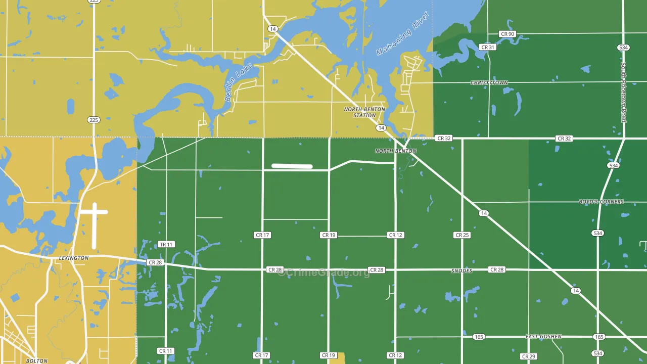 North Benton, OH Map of Vandalism Rates