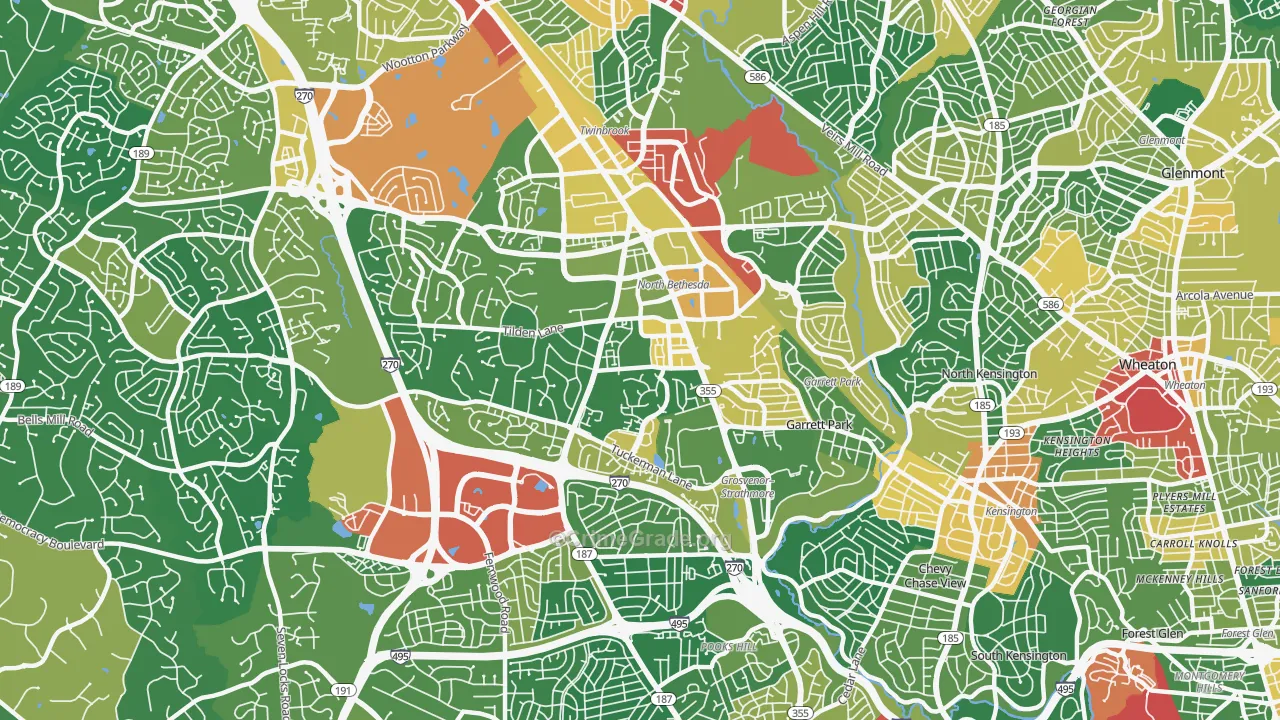 North Bethesda, MD Map of Vandalism Rates