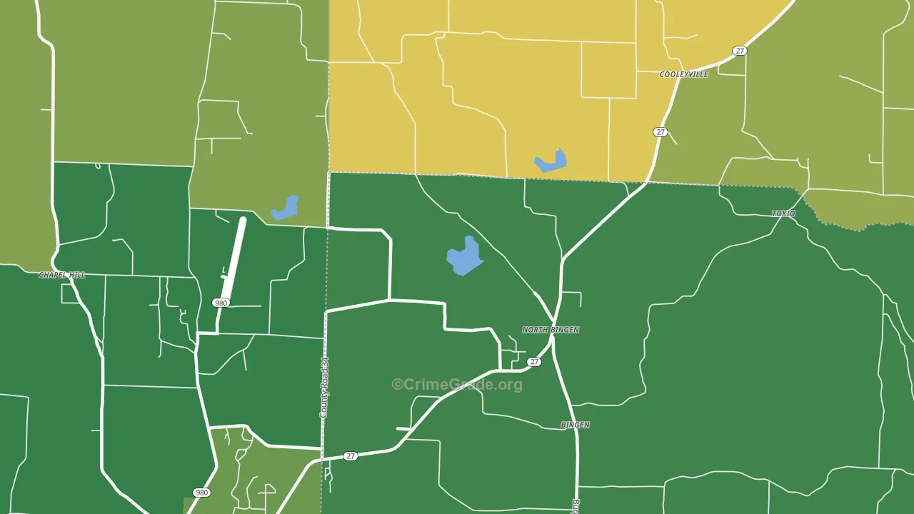 North Bingen, AR Map of Vandalism Rates