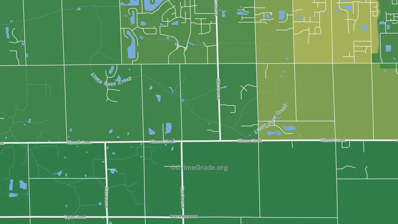 North Blendon, MI Map of Vandalism Rates