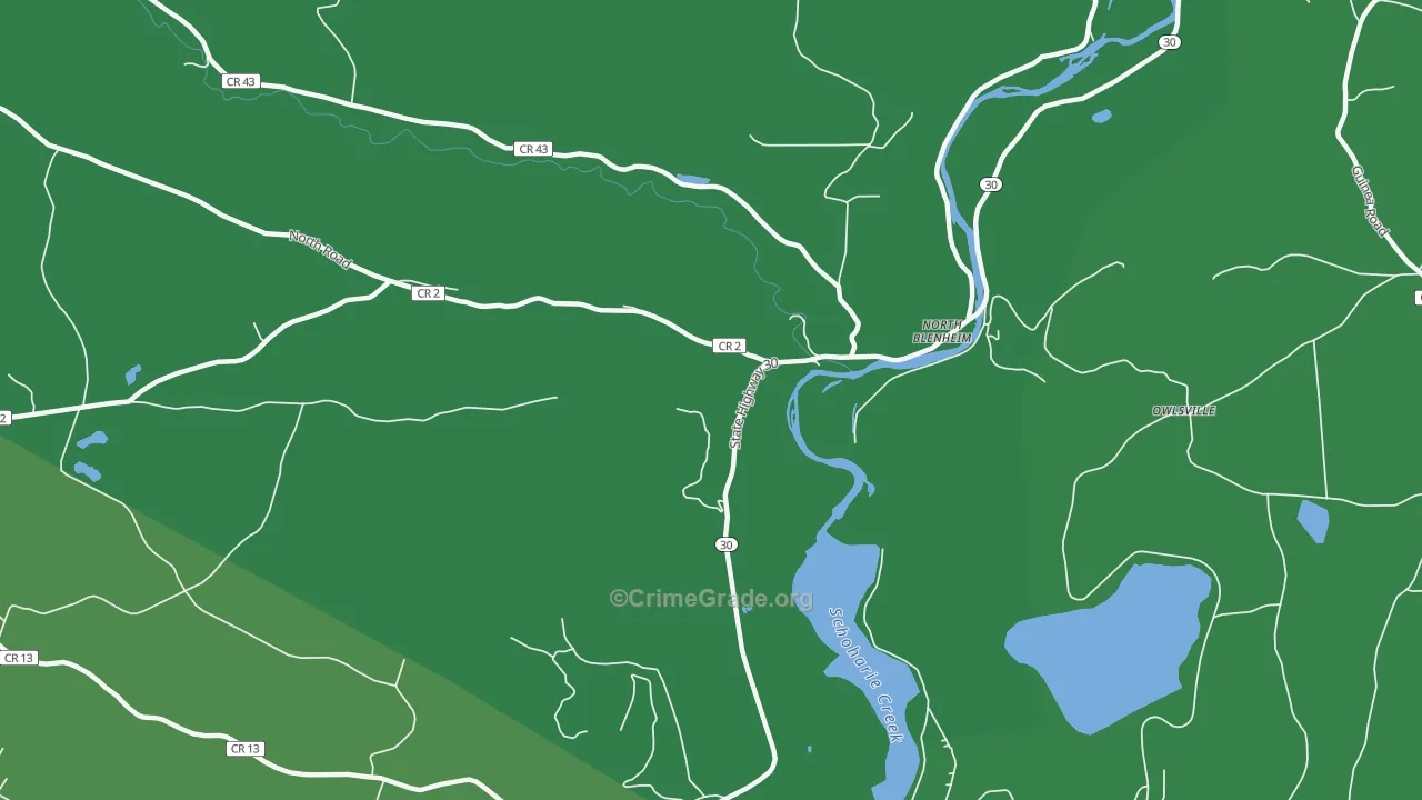 North Blenheim, NY Map of Vandalism Rates