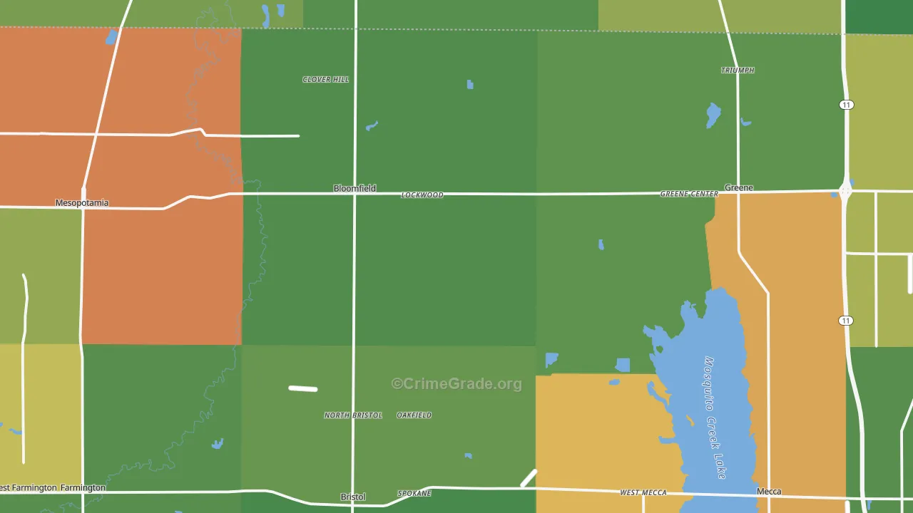North Bloomfield, OH Map of Vandalism Rates