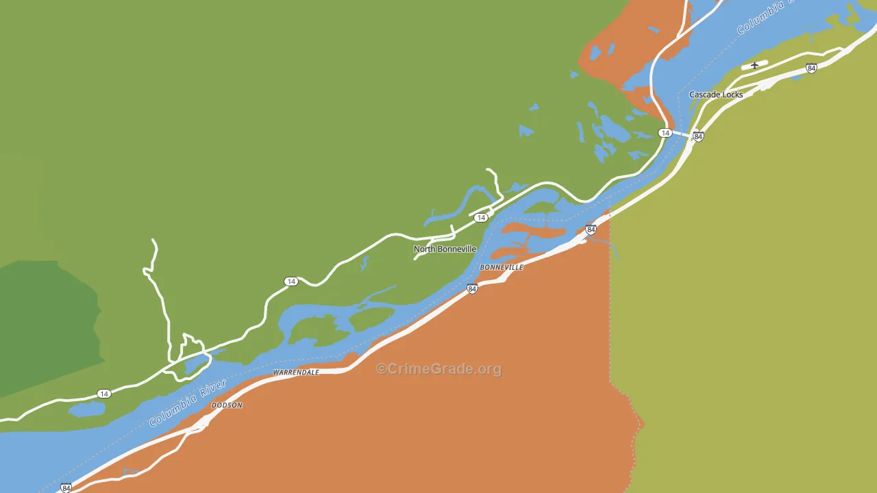 North Bonneville, WA Map of Vandalism Rates