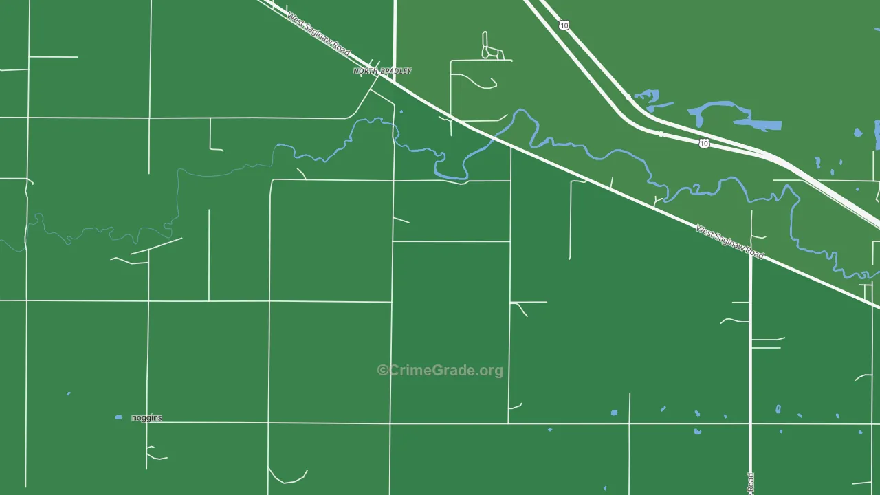 North Bradley, MI Map of Vandalism Rates