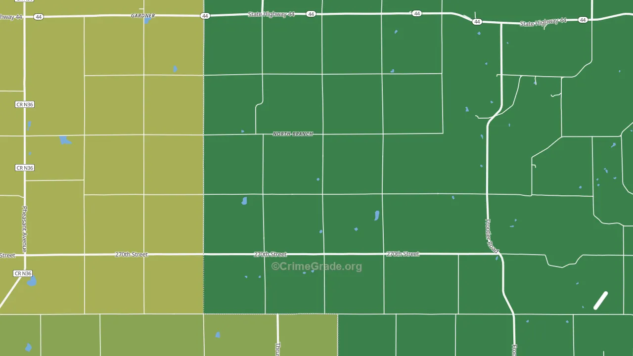 North Branch, IA Map of Vandalism Rates