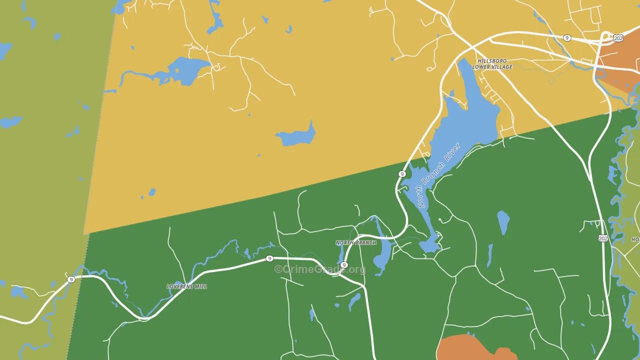 North Branch, NH Map of Vandalism Rates