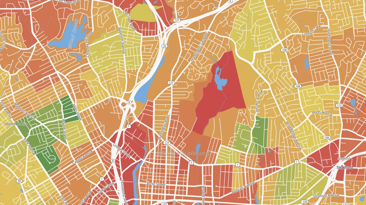 North Bridgeport, Bridgeport, CT Map of Vandalism Rates