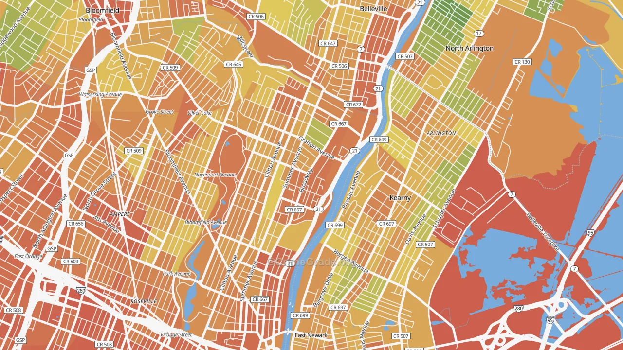 North Broadway, Newark, NJ Map of Vandalism Rates