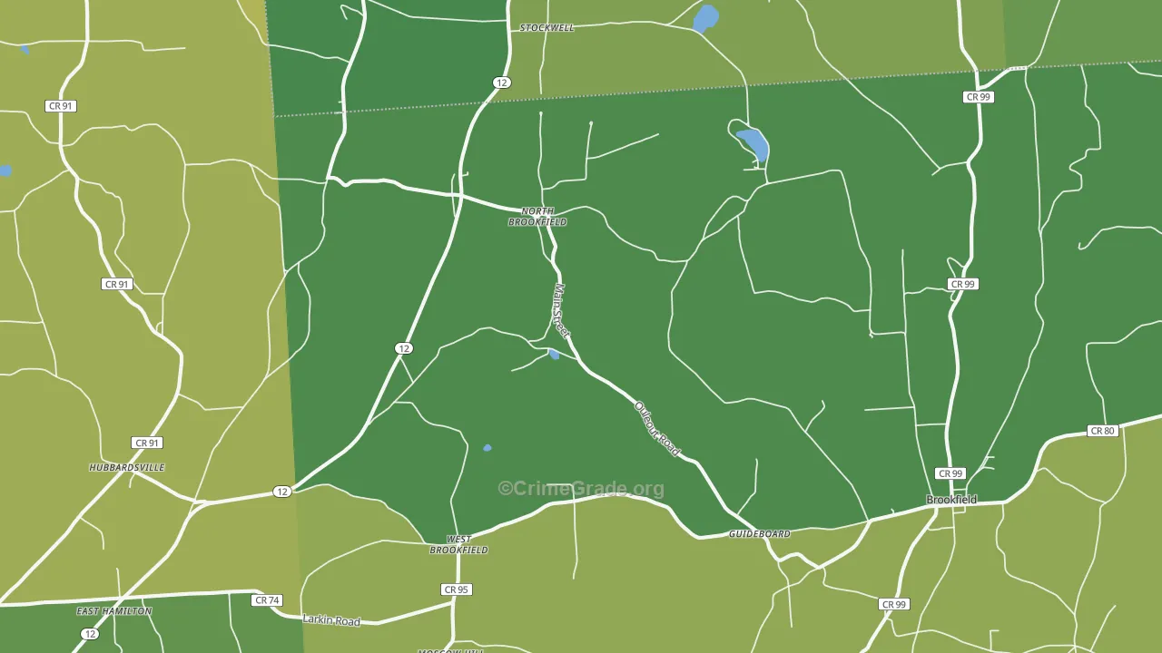North Brookfield, NY Map of Vandalism Rates