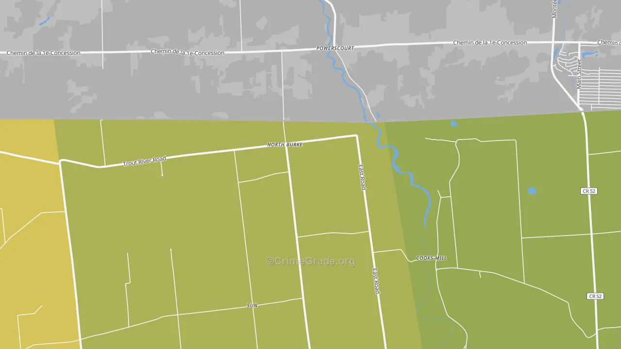 North Burke, NY Map of Vandalism Rates