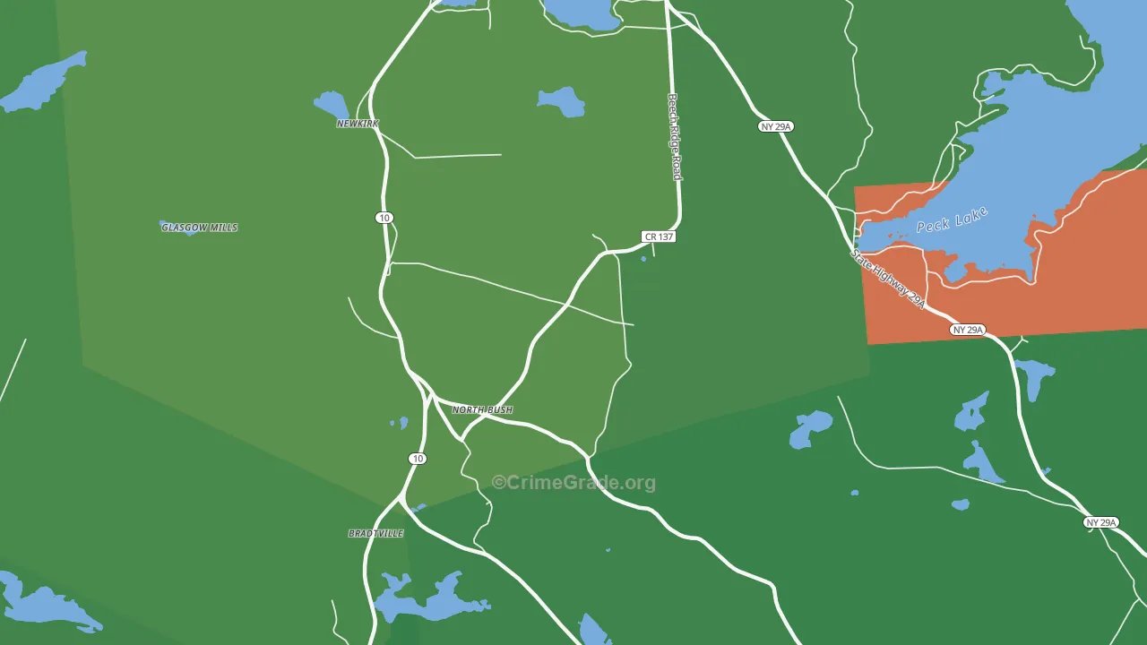 North Bush, NY Map of Vandalism Rates