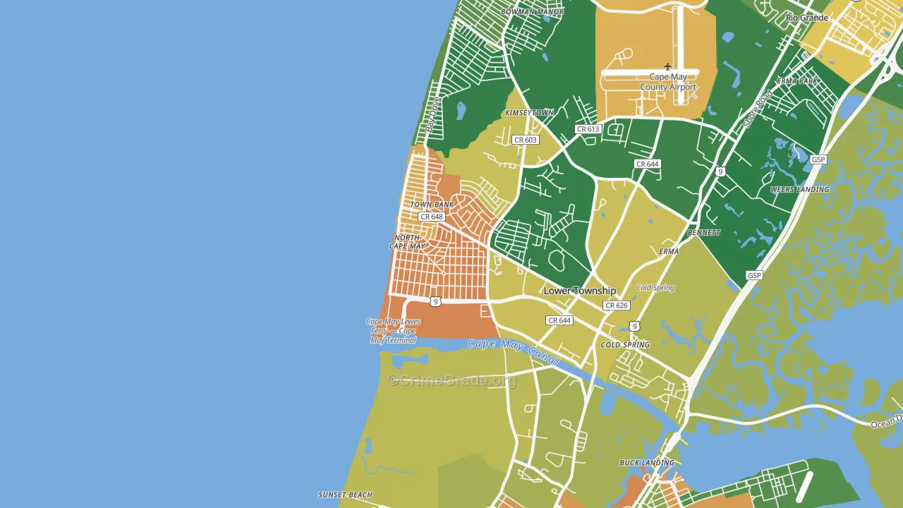 North Cape May, NJ Map of Vandalism Rates