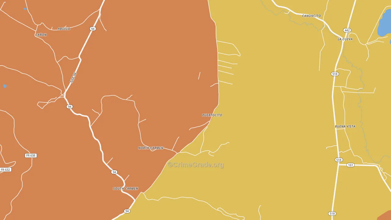 North Carmen, NM Map of Vandalism Rates