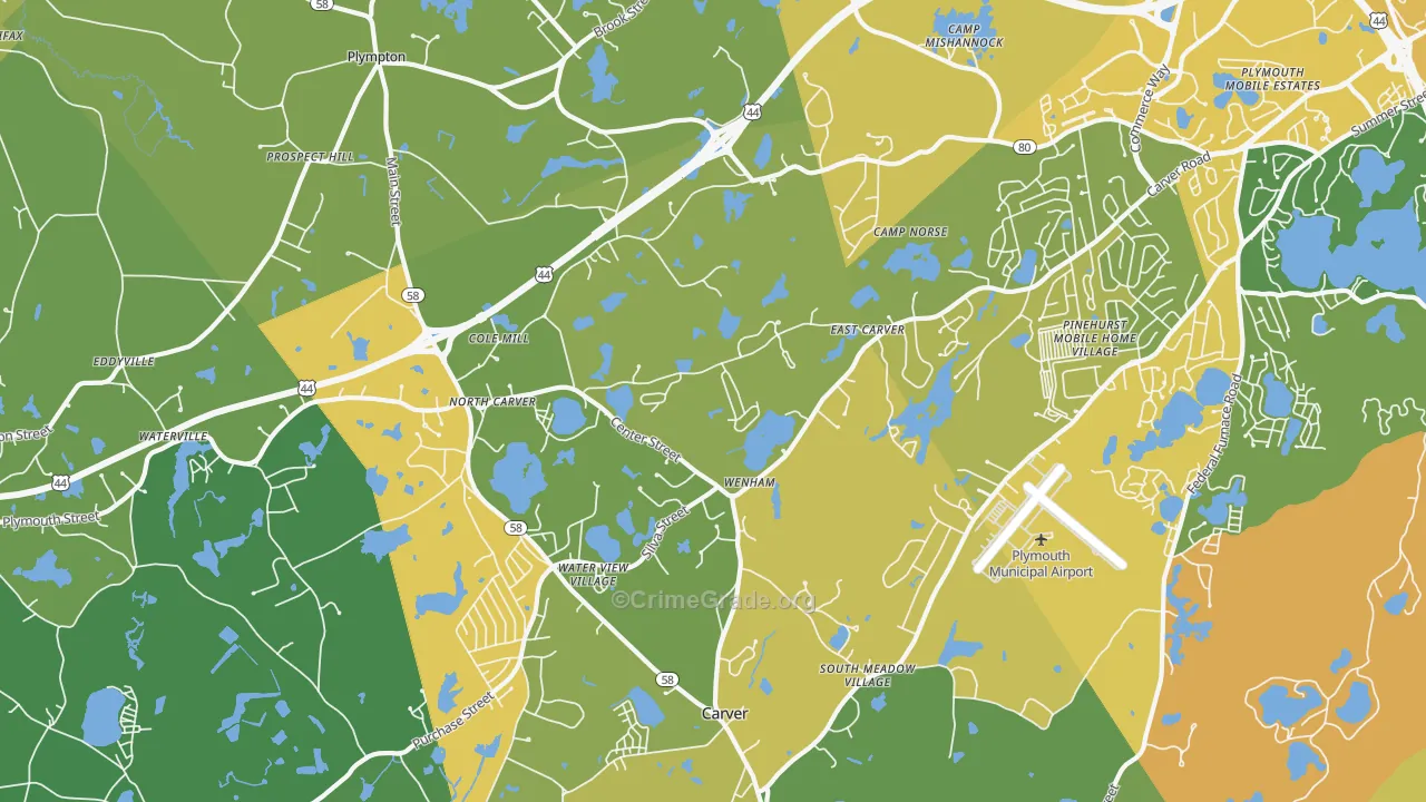 North Carver, MA Map of Vandalism Rates