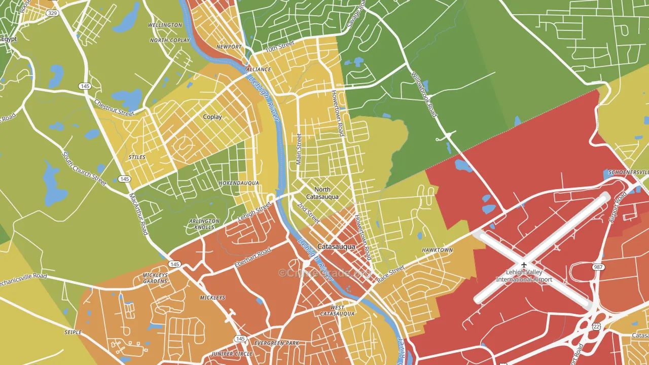 North Catasauqua, PA Map of Vandalism Rates
