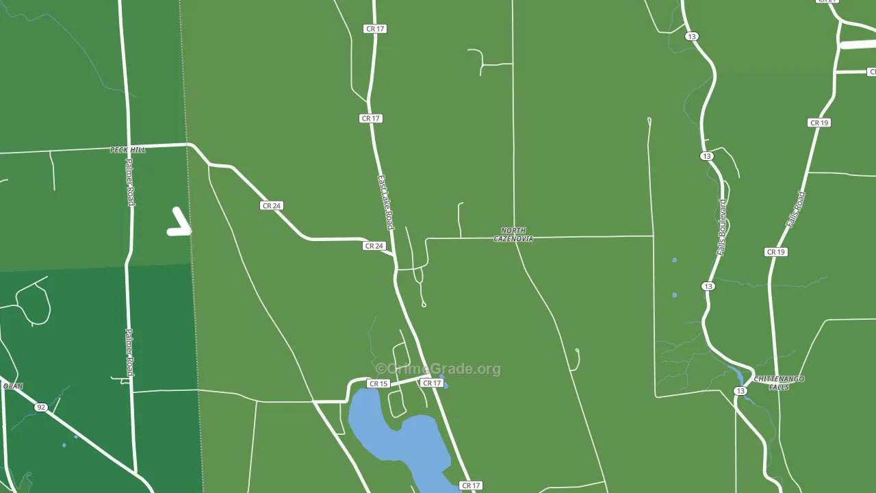 North Cazenovia, NY Map of Vandalism Rates