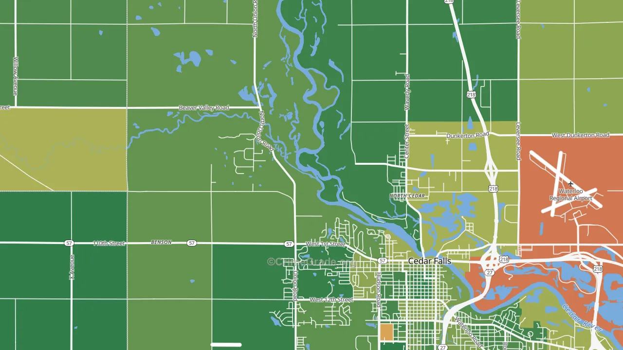 North Cedar, IA Map of Vandalism Rates
