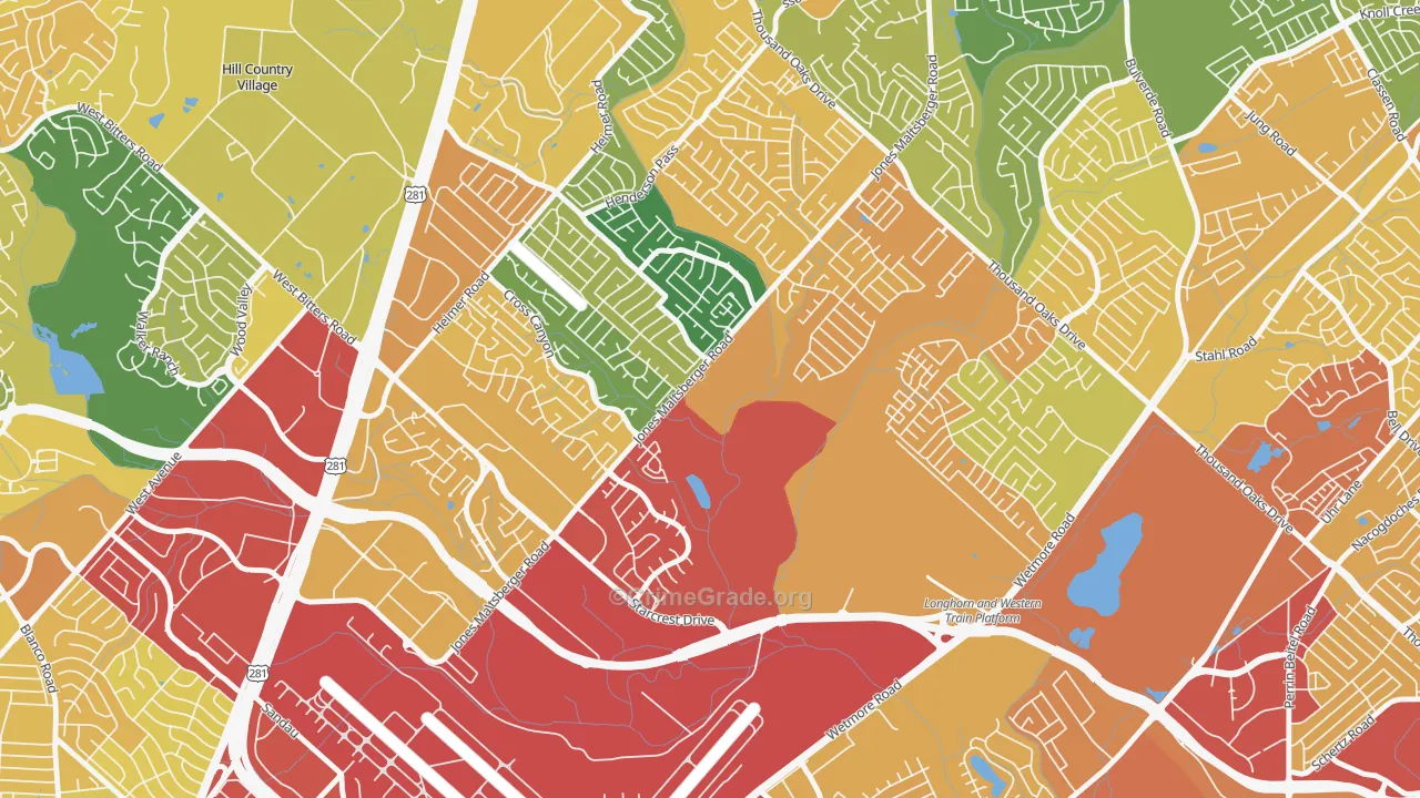 North Central Heritage, San Antonio, TX Map of Vandalism Rates