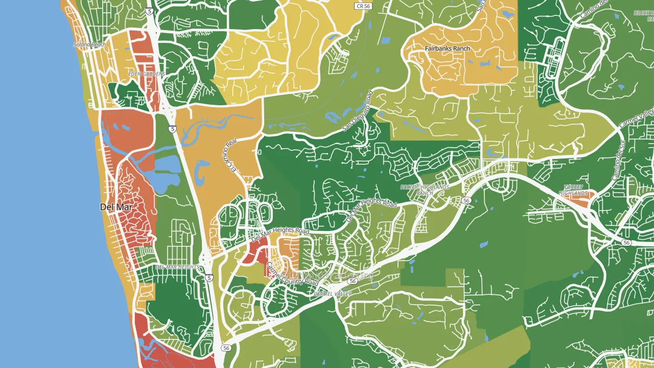 North City, San Diego, CA Map of Vandalism Rates