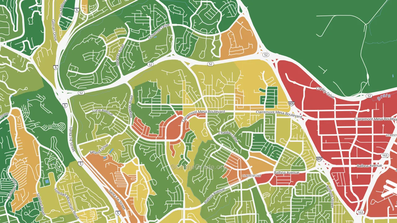 North Clairemont, San Diego, CA Map of Vandalism Rates