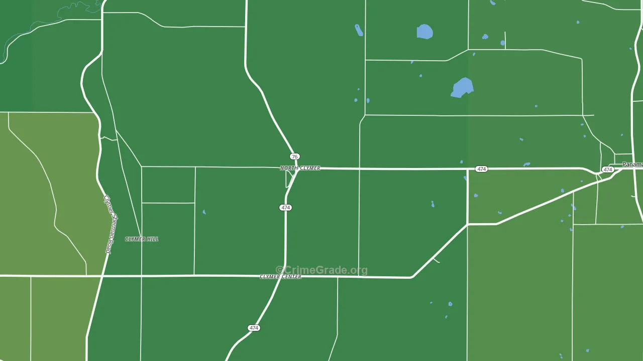 North Clymer, NY Map of Vandalism Rates
