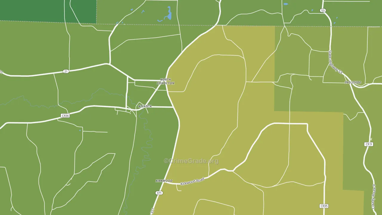 North Cohocton, NY Map of Vandalism Rates